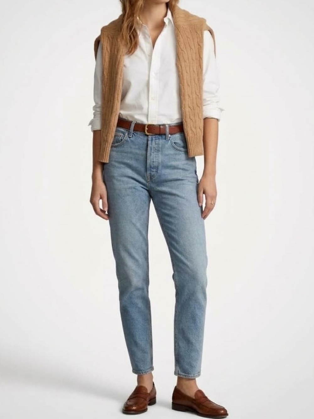 Aritzia Talula X Agolde High Rise Taper Blue Jeans Size 27 Cotton
